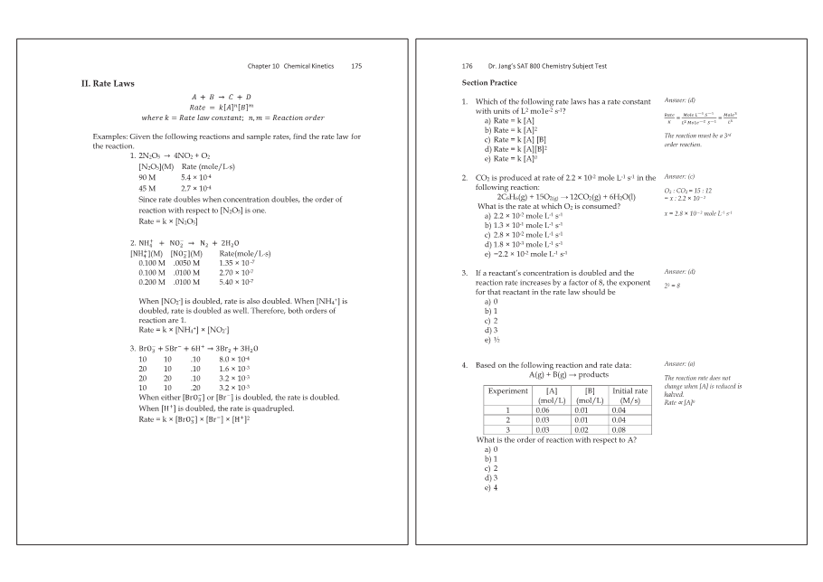 Dr.jang's SAT 800 Chemistry