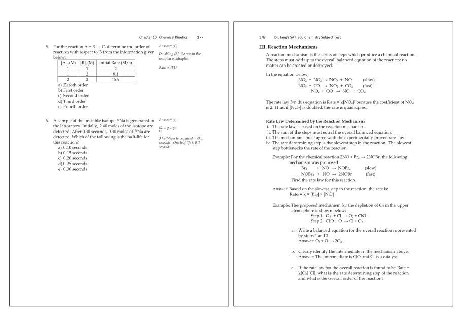Dr.jang's SAT 800 Chemistry