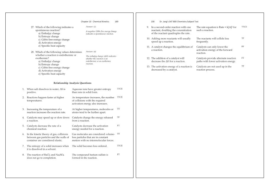 Dr.jang's SAT 800 Chemistry
