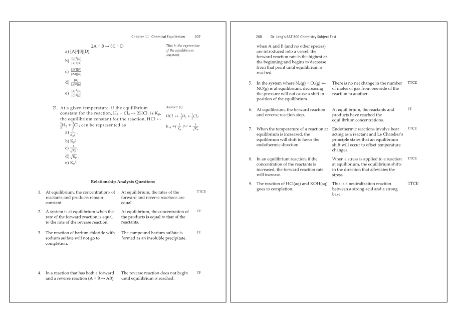 Dr.jang's SAT 800 Chemistry