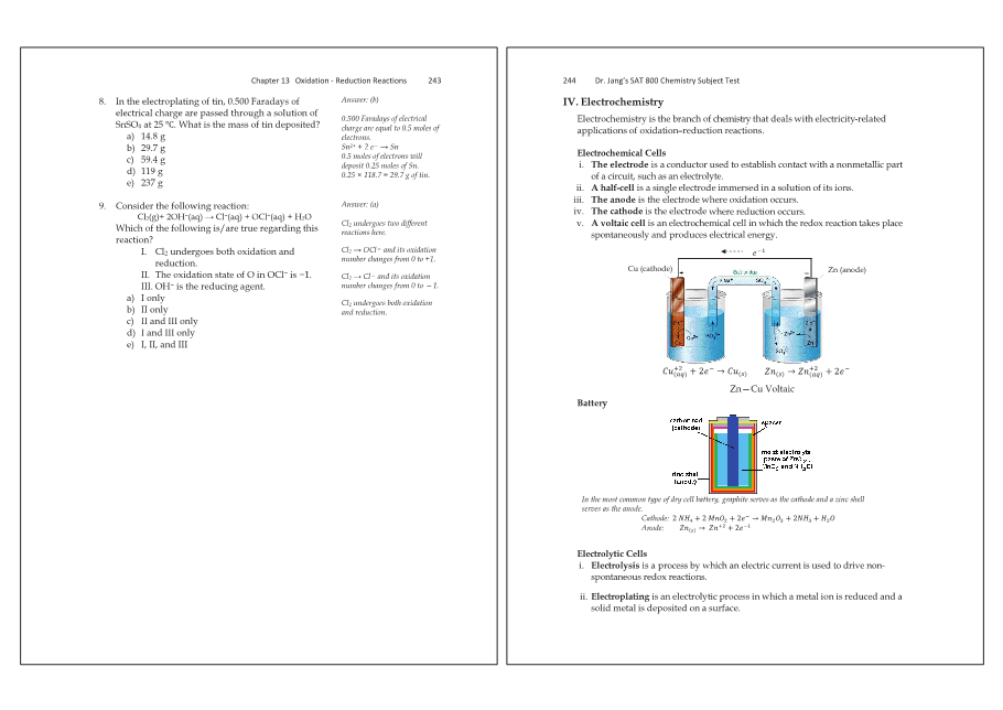 Dr.jang's SAT 800 Chemistry