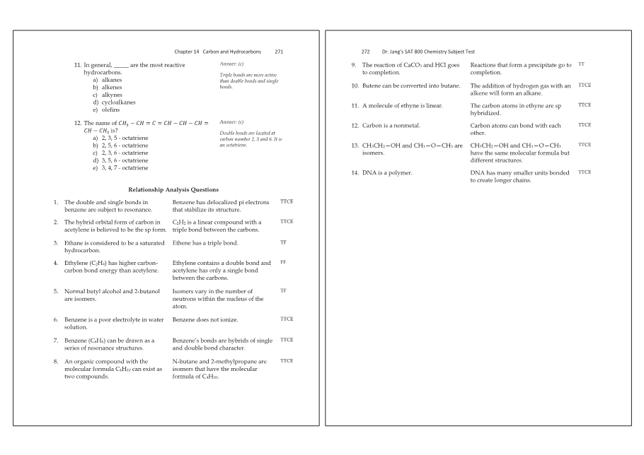 Dr.jang's SAT 800 Chemistry