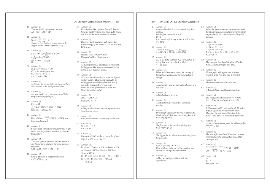 Dr.jang's SAT 800 Chemistry
