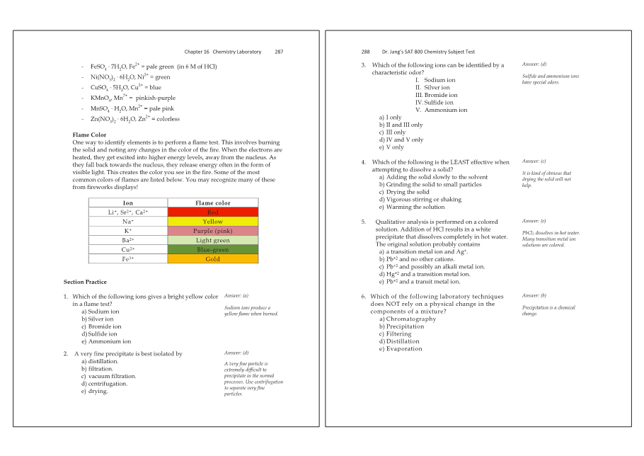 Dr.jang's SAT 800 Chemistry