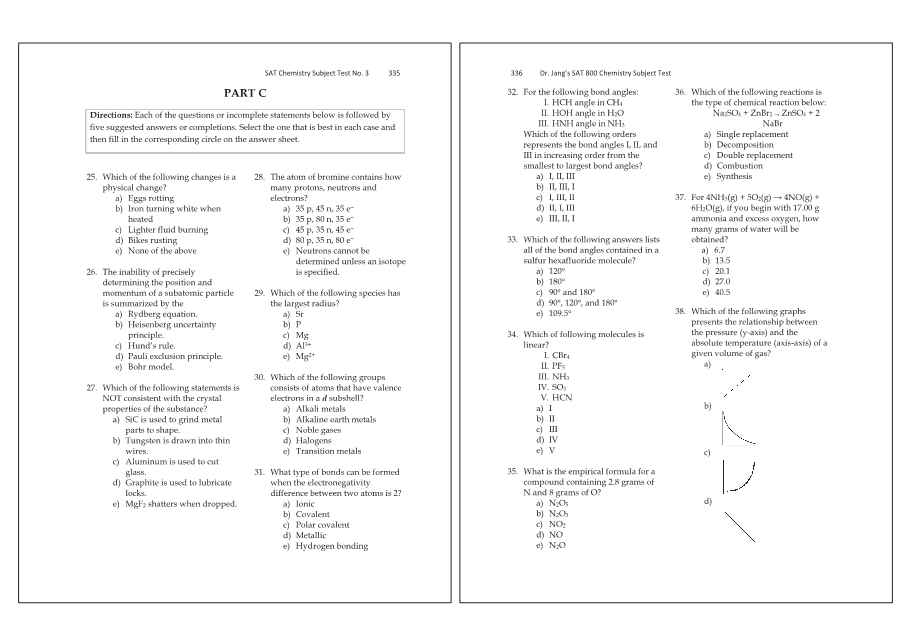 Dr.jang's SAT 800 Chemistry