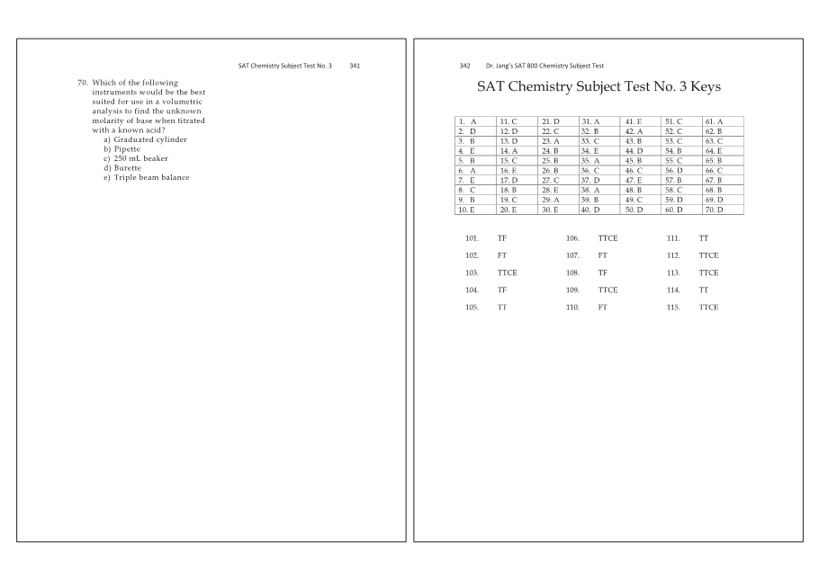Dr.jang's SAT 800 Chemistry