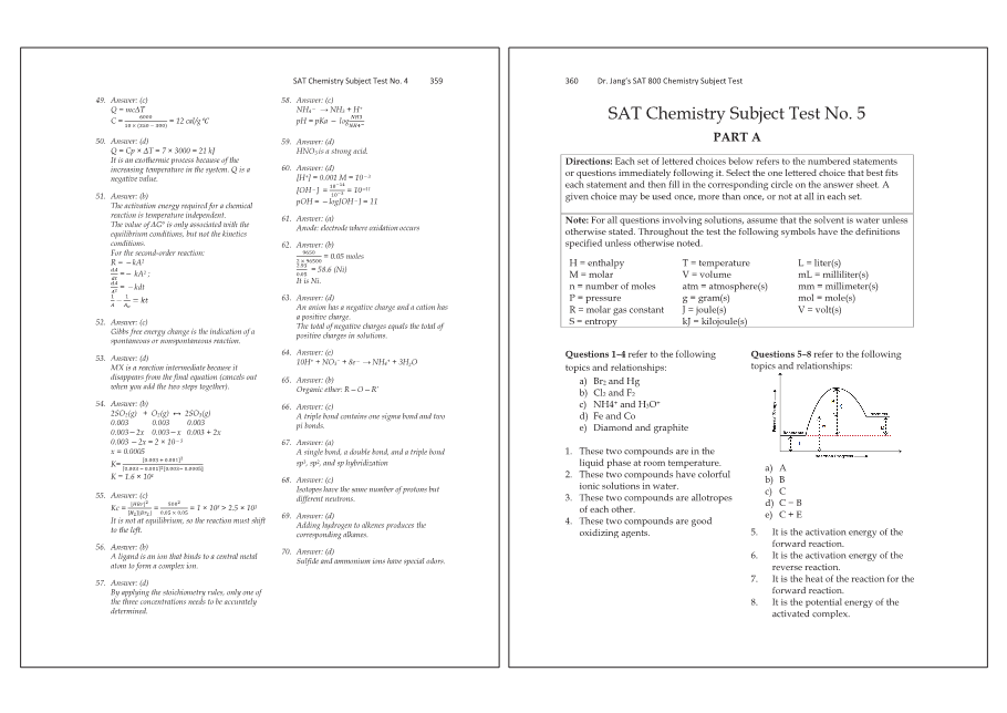 Dr.jang's SAT 800 Chemistry