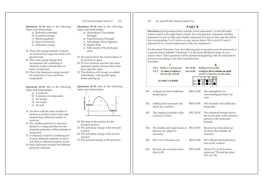 Dr.jang's SAT 800 Chemistry