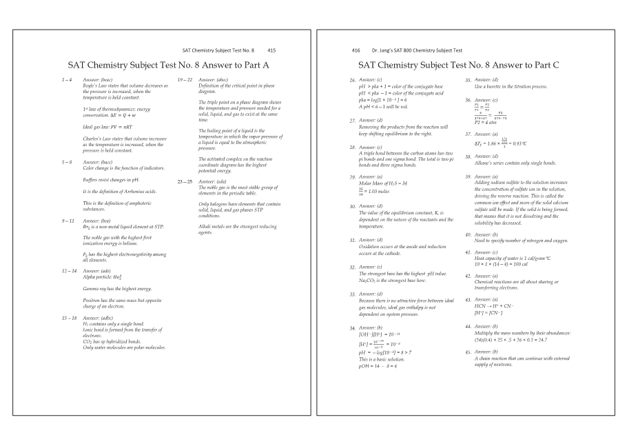 Dr.jang's SAT 800 Chemistry