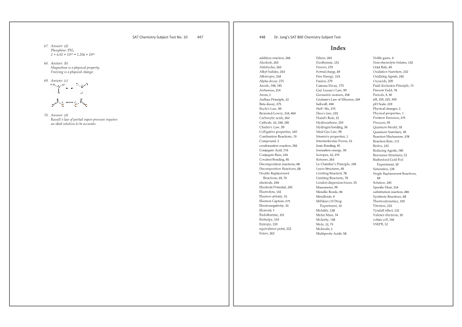 Dr.jang's SAT 800 Chemistry