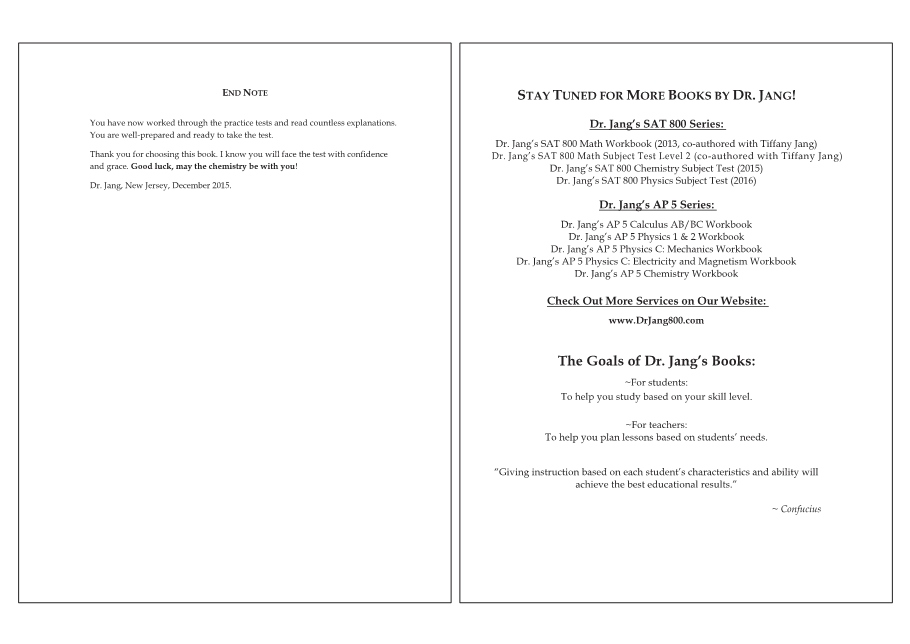 Dr.jang's SAT 800 Chemistry