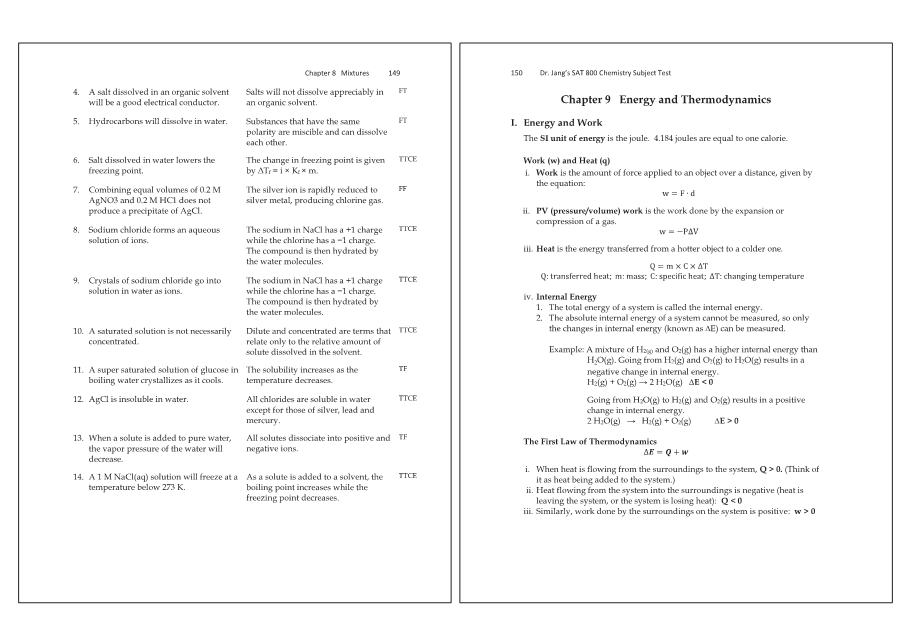 Dr.jang's SAT 800 Chemistry