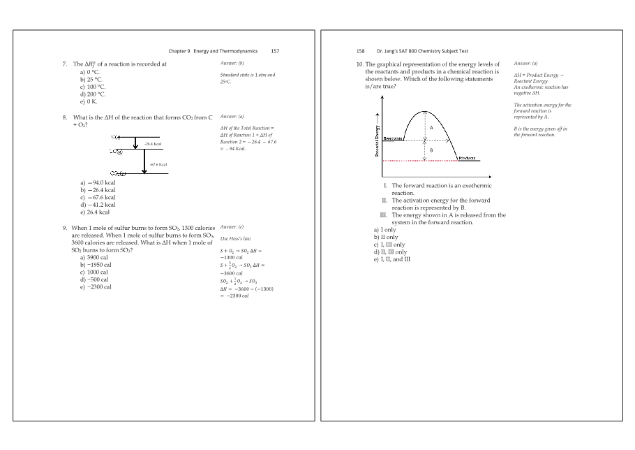 Dr.jang's SAT 800 Chemistry