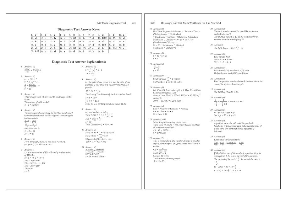 Dr.jang's SAT 800 Math