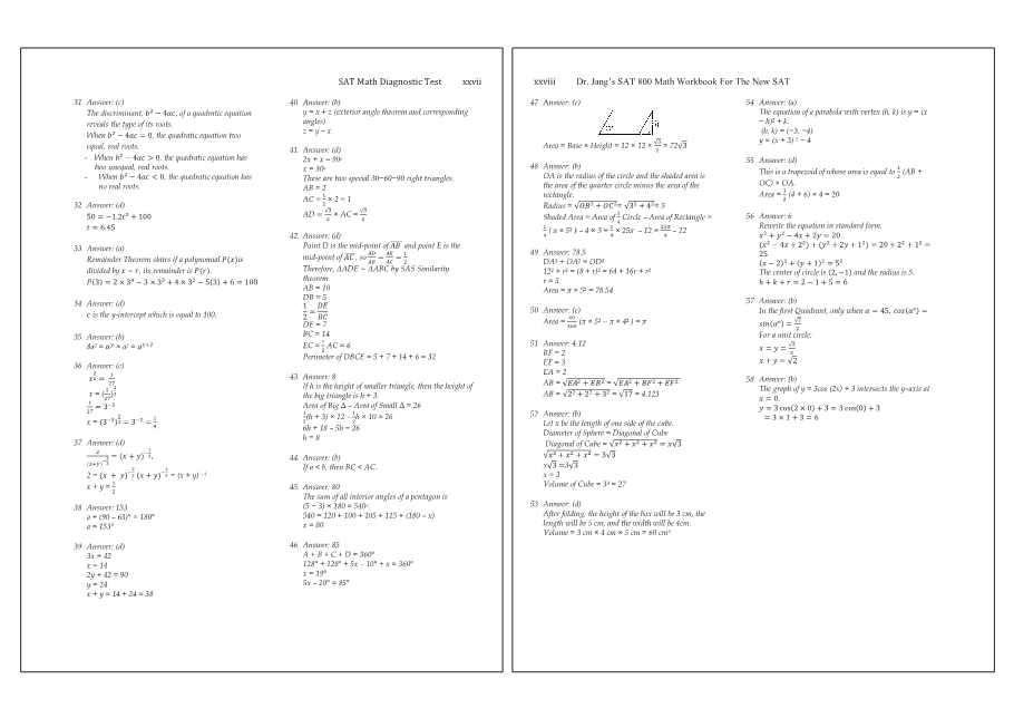 Dr.jang's SAT 800 Math