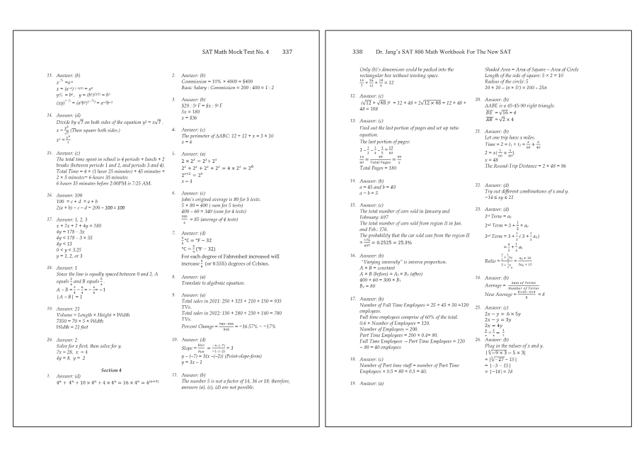 Dr.jang's SAT 800 Math