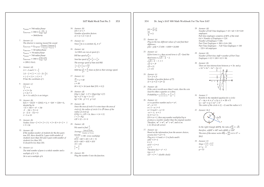 Dr.jang's SAT 800 Math