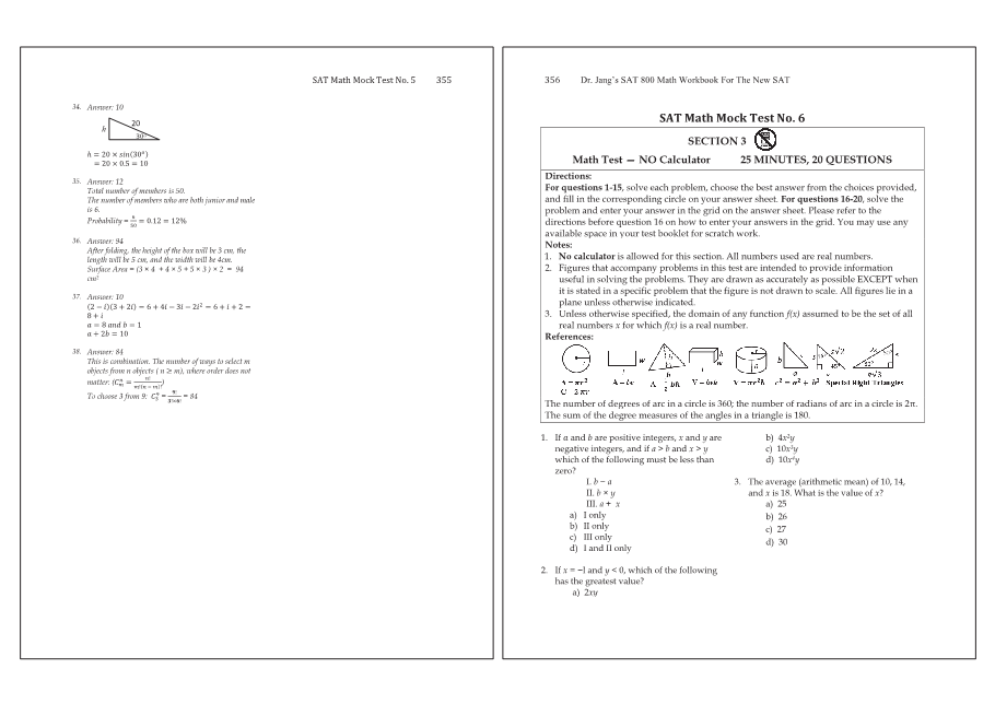Dr.jang's SAT 800 Math