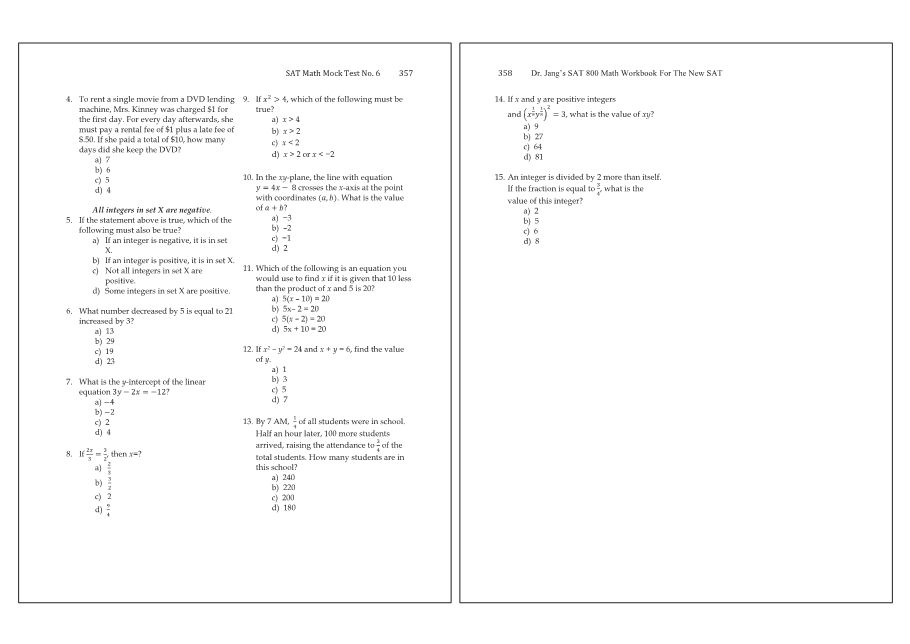 Dr.jang's SAT 800 Math