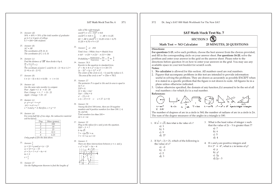 Dr.jang's SAT 800 Math