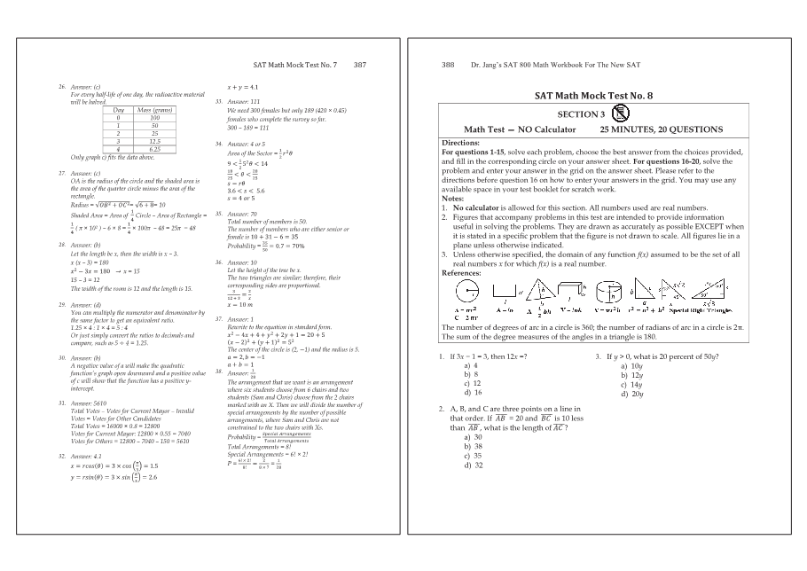Dr.jang's SAT 800 Math