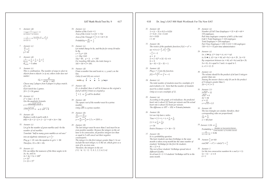 Dr.jang's SAT 800 Math