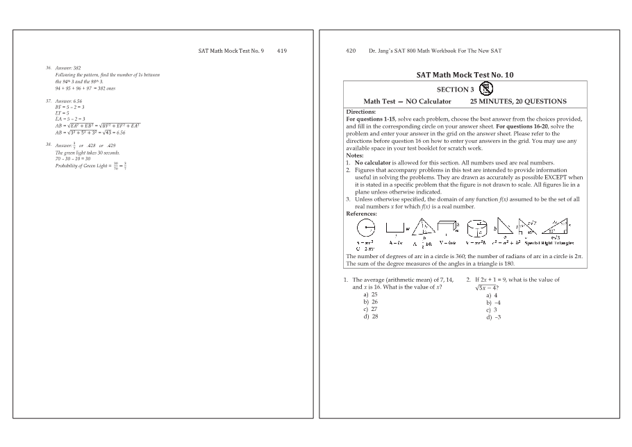 Dr.jang's SAT 800 Math