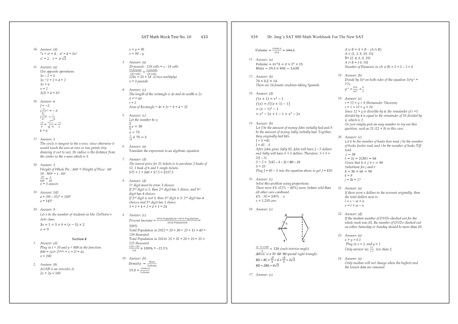 Dr.jang's SAT 800 Math
