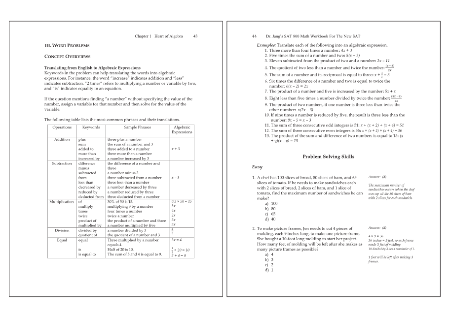 Dr.jang's SAT 800 Math