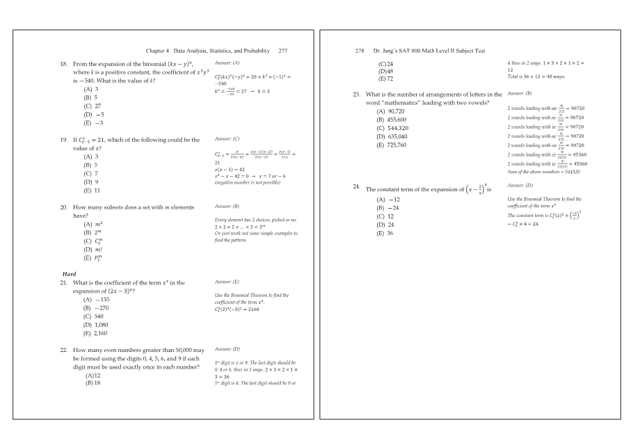 Dr.jang's SAT 800 Math2