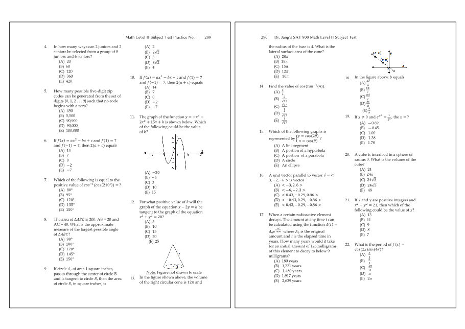 Dr.jang's SAT 800 Math2