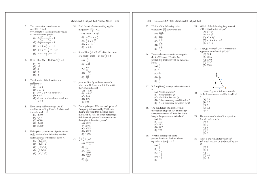 Dr.jang's SAT 800 Math2