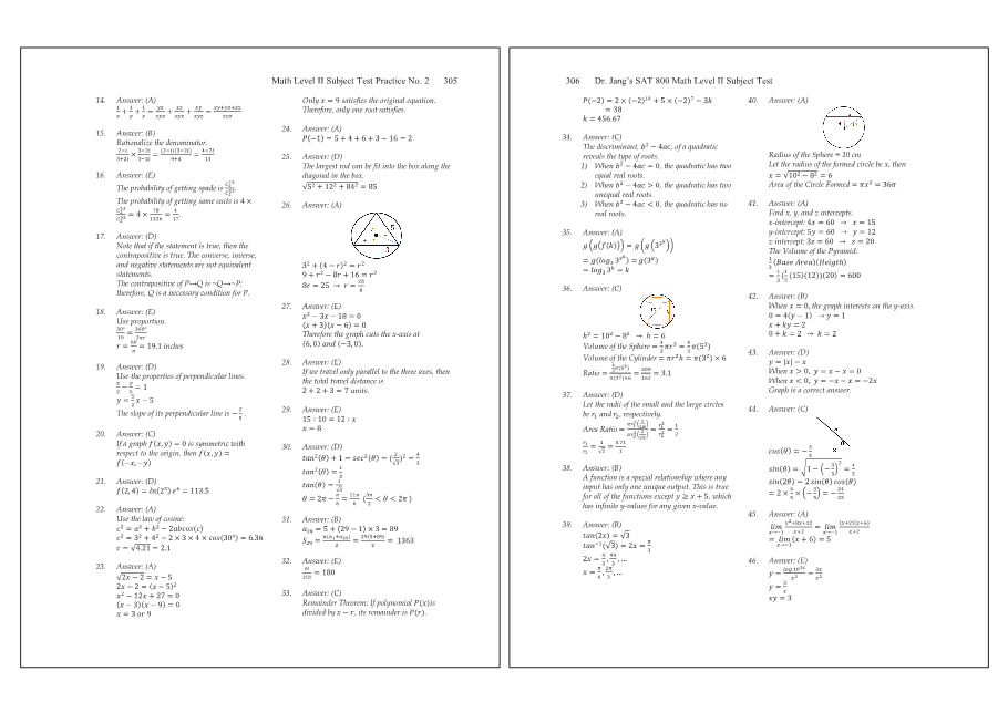 Dr.jang's SAT 800 Math2