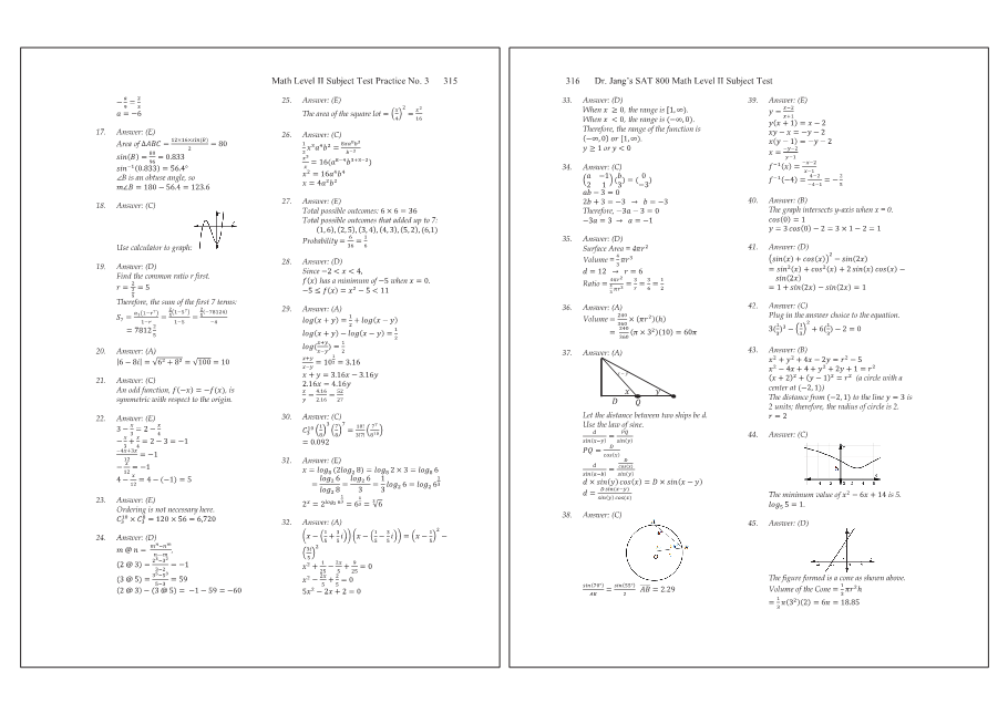 Dr.jang's SAT 800 Math2
