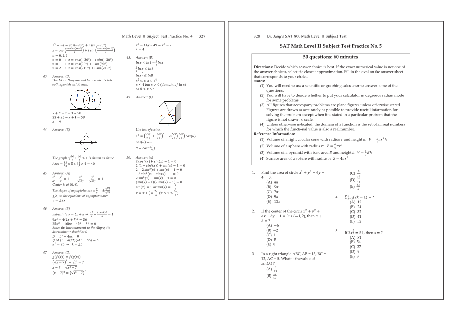 Dr.jang's SAT 800 Math2