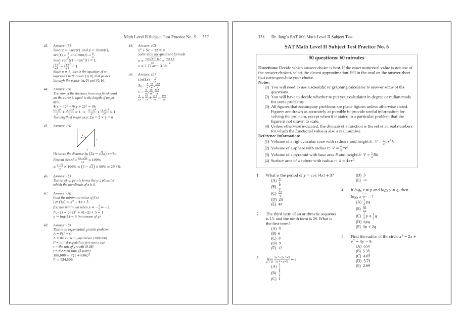 Dr.jang's SAT 800 Math2