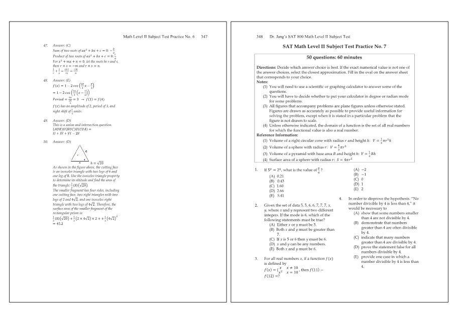 Dr.jang's SAT 800 Math2