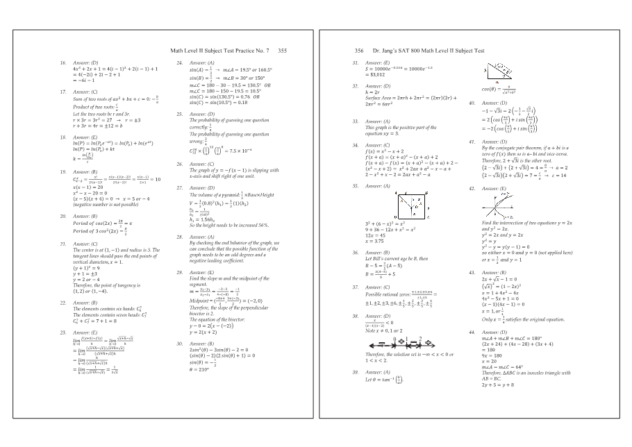 Dr.jang's SAT 800 Math2