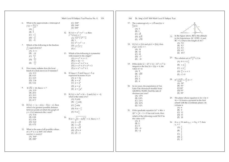 Dr.jang's SAT 800 Math2