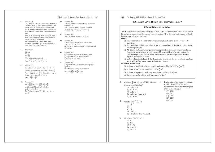 Dr.jang's SAT 800 Math2