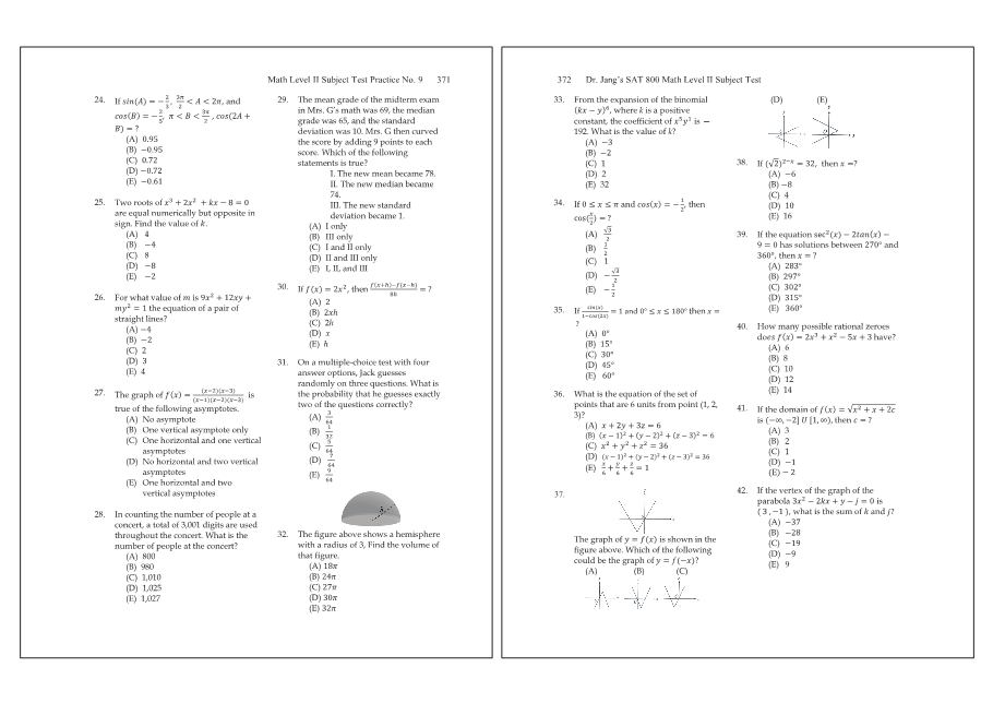 Dr.jang's SAT 800 Math2