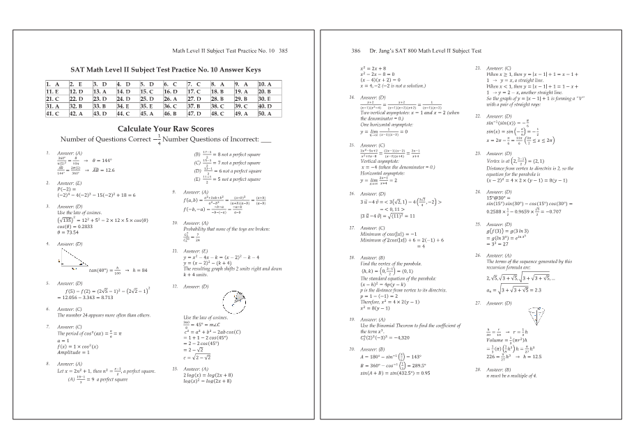 Dr.jang's SAT 800 Math2