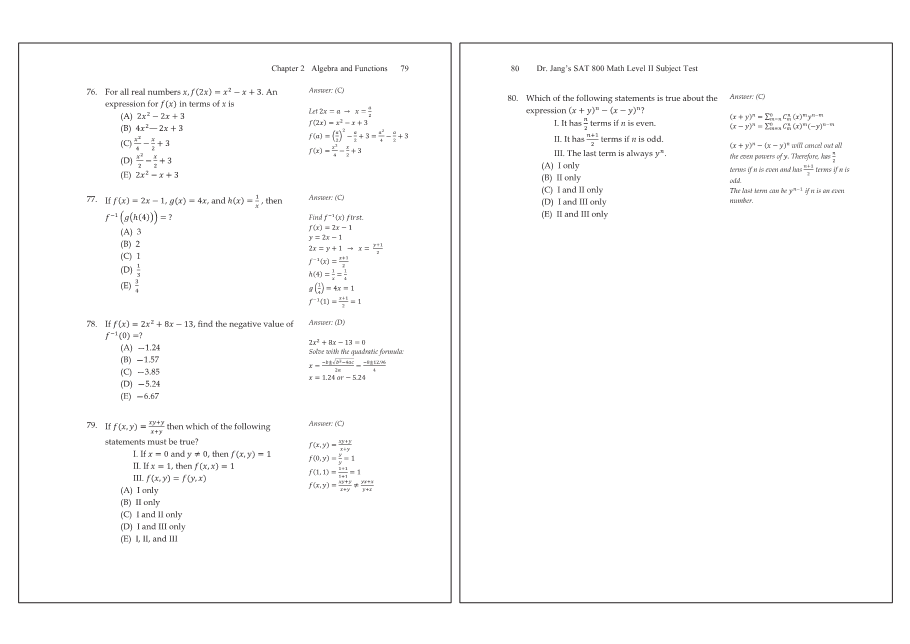 Dr.jang's SAT 800 Math2