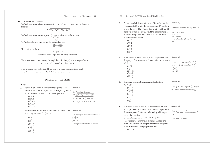Dr.jang's SAT 800 Math2