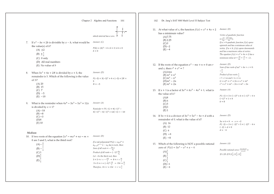 Dr.jang's SAT 800 Math2