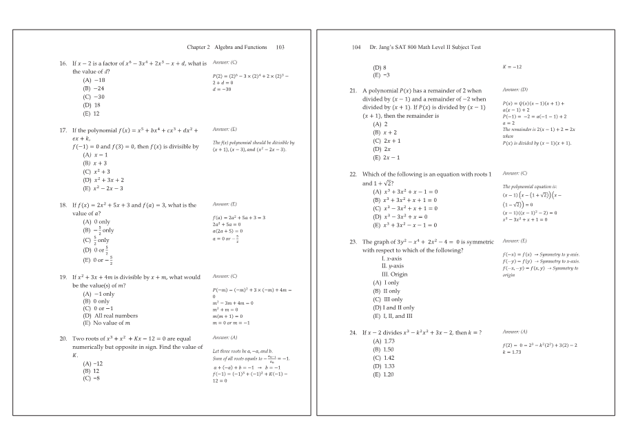 Dr.jang's SAT 800 Math2