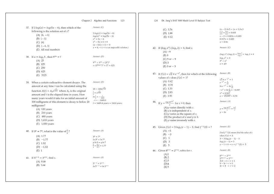 Dr.jang's SAT 800 Math2