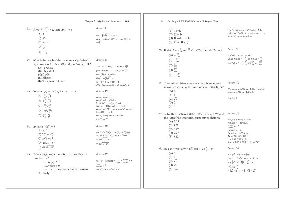 Dr.jang's SAT 800 Math2