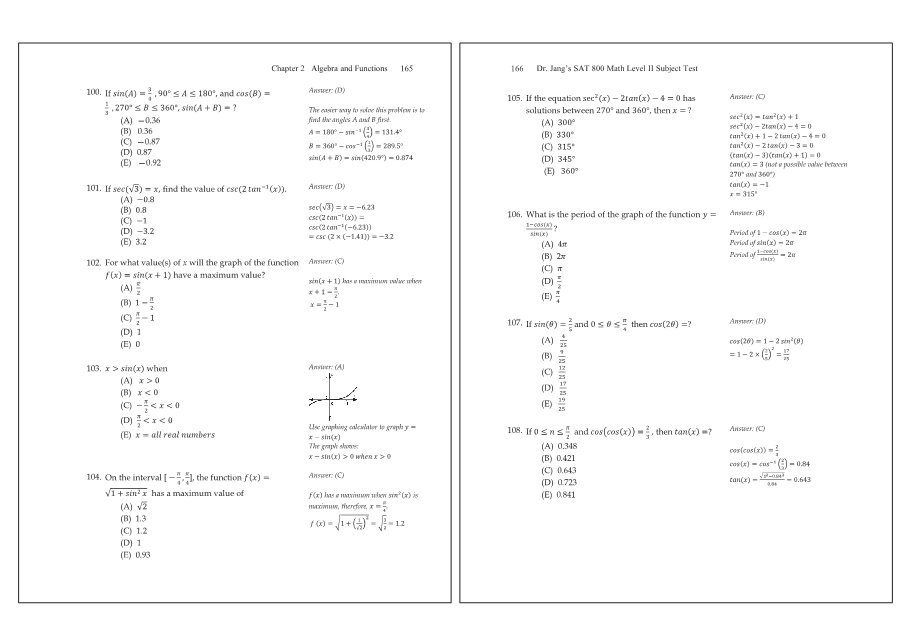 Dr.jang's SAT 800 Math2