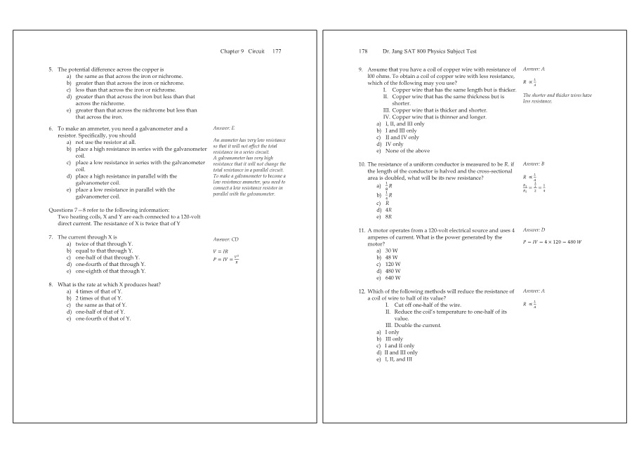 Dr.jang's SAT 800 Physics